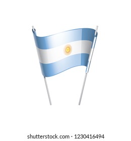 Argentina flag, vector illustration on a white background