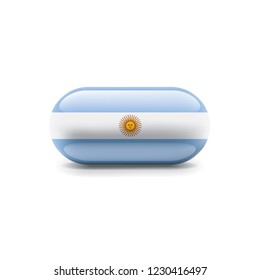 Argentina flag, vector illustration on a white background
