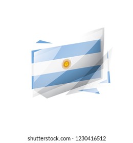 Argentina flag, vector illustration on a white background