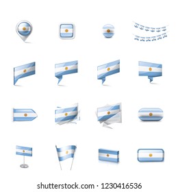 Argentina flag, vector illustration on a white background