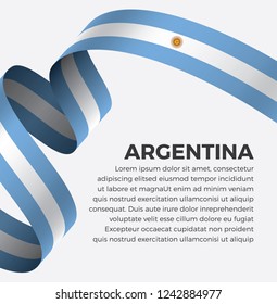 Argentina flag, vector illustration on a white background