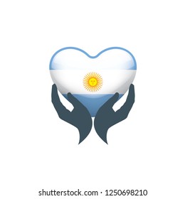 Argentina flag, vector illustration on a white background