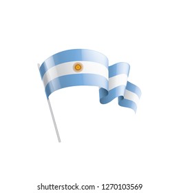 Argentina flag, vector illustration on a white background