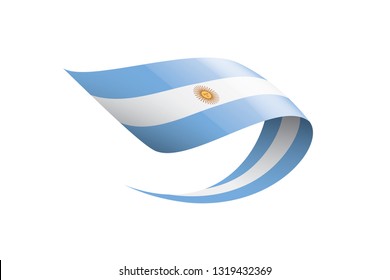 Argentina flag, vector illustration on a white background