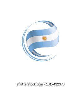 Argentina flag, vector illustration on a white background