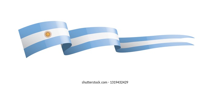 Argentina flag, vector illustration on a white background