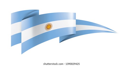 Argentina flag, vector illustration on a white background