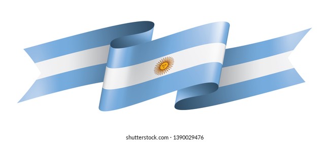 Argentina flag, vector illustration on a white background