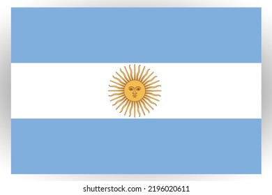 Vector de bandera argentina, símbolo nacional patriótico bandera argentina, ilustración color correcto y tamaño