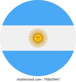 Argentina Flag Vector Round Flat Icon - Illustration