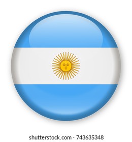 Argentina Flag Vector Round Icon - Illustration