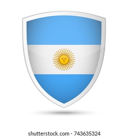 Argentina Flag Vector Shield Icon - Illustration