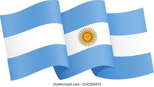Argentina flag wave  isolated  on png or transparent background,Symbol Argentina,template for banner,card,advertising ,promote,and business matching country poster, vector illustration