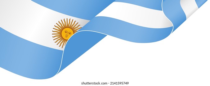 Argentina flag wave  isolated  on png or transparent background,Symbol Argentina,template for banner,card,advertising ,promote,and business matching country poster, vector illustration