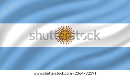Argentina flag waving. Background. Vector