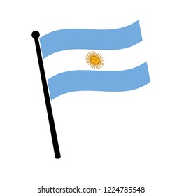 Argentina flag , flag of Argentina waving on flag pole