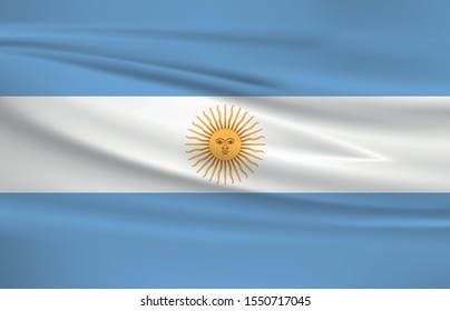 Argentina flag waving with wind effect