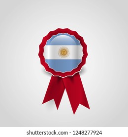 Argentina flags badge design vector