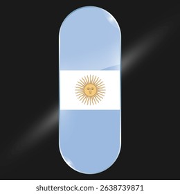 Argentina flags design vector illustration graphic of glossy buttons with identification pin vector illustration	