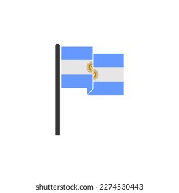 Juego de iconos de banderas argentinas, símbolo del símbolo del vector del día de la independencia de Argentina