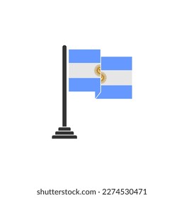 Juego de iconos de banderas argentinas, símbolo del símbolo del vector del día de la independencia de Argentina