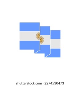 Argentina flags icon set, Argentina independence day icon set vector sign symbol