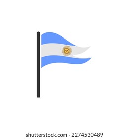 Juego de iconos de banderas argentinas, símbolo del símbolo del vector del día de la independencia de Argentina
