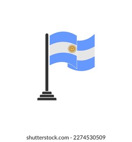 Juego de iconos de banderas argentinas, símbolo del símbolo del vector del día de la independencia de Argentina