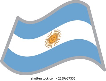 Argentina fluttering national flag illustration vector material