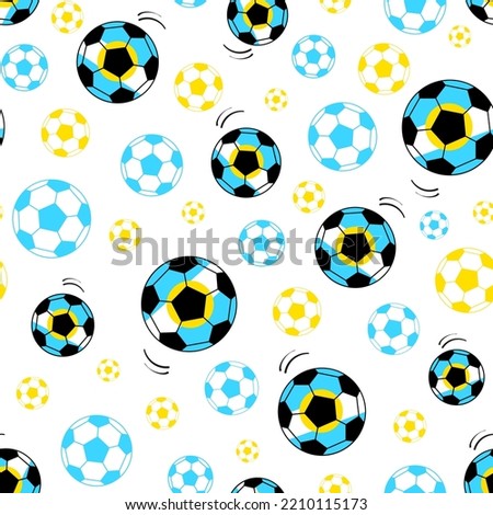 ARGENTINA FOOTBALL BALL SURFACE PATTERN DESIGN WITH WHITE BACKGROUND. VECTOR SEAMLESS PATTERN