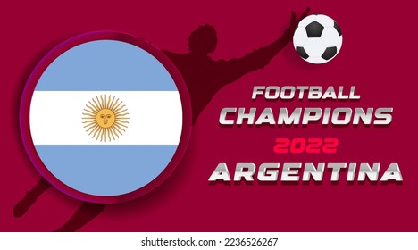 Argentina Football champion winner concept banner. Soccer finals cup background vector.