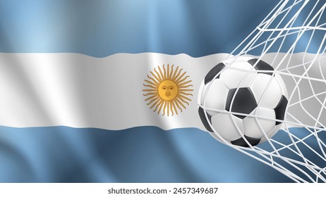 Copa Argentina de Fútbol. Argentina Concepto de estilo Bandera aislado con futbol en Ilustración vectorial neta. Vector de fútbol moderno con el concepto de la bandera de Argentina.