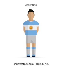 Argentina football player. Soccer uniform. Vector illustration.