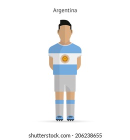 Argentina football player. Soccer uniform. Vector illustration.