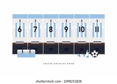 Argentina Football or soccer team dressing room.