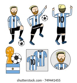 Argentina footballer player. Vector isolated. 