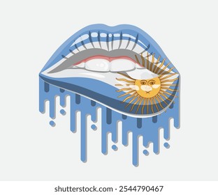 Argentina glossy lips pride flag