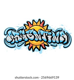 Argentina in graffiti art style