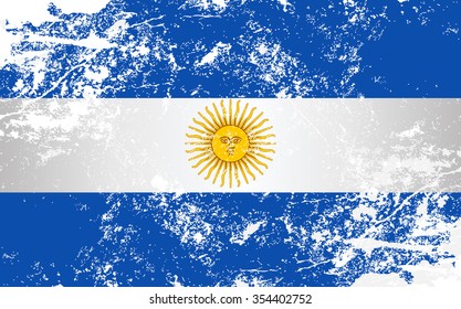 Argentina Grunge Texture Flag. Grunge effect can be cleaned easily.