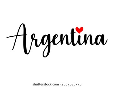 Argentina hand drawn vector calligraphy lettering. Design element for cards, banners, flyers, T shirt prints isolated on white background.