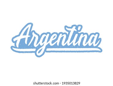 Argentina hand lettering with blue and white colors.