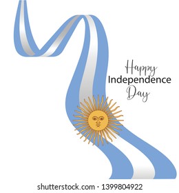 Argentina happy independence day greeting card, banner, vector illustration