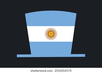 Argentina chapéu com bandeira, Argentina bandeira vetor gráfico, Argentina bandeira do país é um símbolo de liberdade, bandeira nacional Argentina, ilustração vetorial
