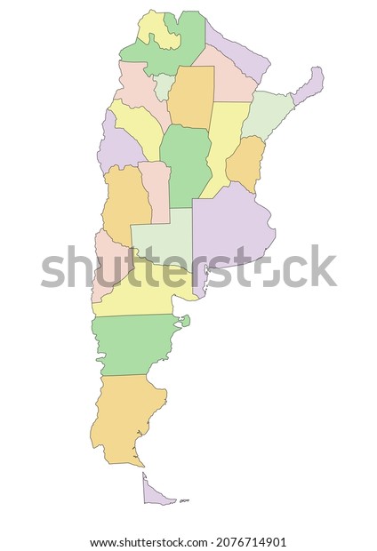 Argentina Highly Detailed Editable Political Map Stock Vector (Royalty ...