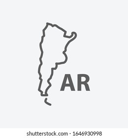 Argentina icon line symbol. Isolated vector illustration of icon sign concept for your web site mobile app logo UI design.