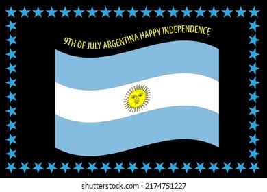 Argentina independence day 9th of july.Vector illustration background.