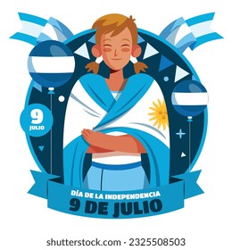 Argentina Independence Day background. July 9. Argentina independence day celebration. happy independence day Argentina. vector illustration. poster, banner, greeting, card. Argentina flag. celebrate.