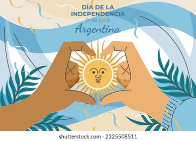 Argentina Independence Day background. July 9. Argentina independence day celebration. happy independence day Argentina. vector illustration. poster, banner, greeting, card. Argentina flag. celebrate.