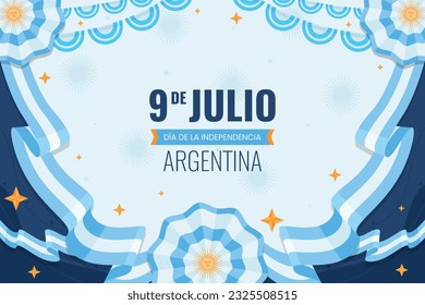 Argentina Independence Day background. July 9. Argentina independence day celebration. happy independence day Argentina. vector illustration. poster, banner, greeting, card. Argentina flag. celebrate.