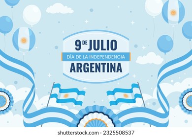 Argentina Independence Day background. July 9. Argentina independence day celebration. happy independence day Argentina. vector illustration. poster, banner, greeting, card. Argentina flag. celebrate.